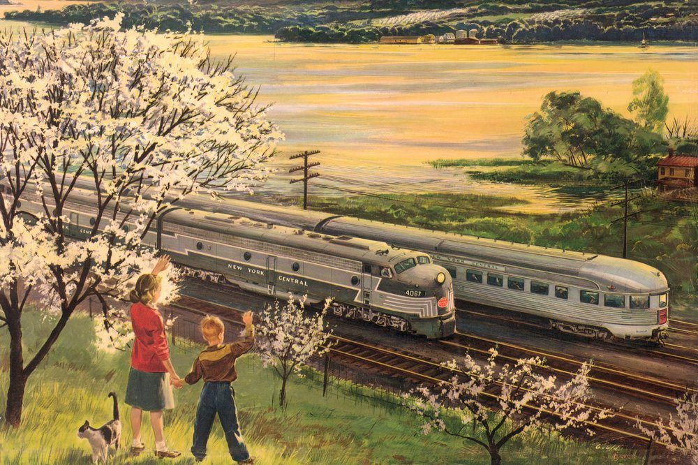 NY Central Century Limited train painting